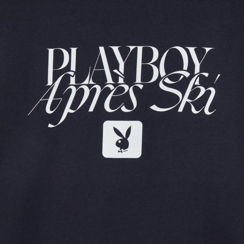 Navy Men's Playboy Apres Ski Crewnecks | PLBY-593021