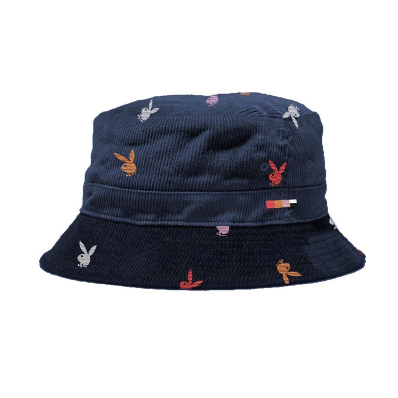 Navy Men\'s Playboy Tokyo Club Bucket Hats | PLBY-592932