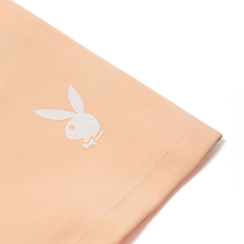Orange Women's Playboy Japanese Rabbit Head Cropped Long Sleeve T-shirts | PLBY-592901