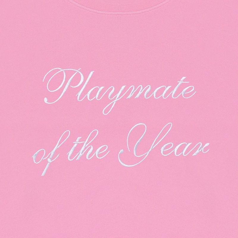 Pink / White Women's Playboy March 1968 Cover Crewnecks | PLBY-592831