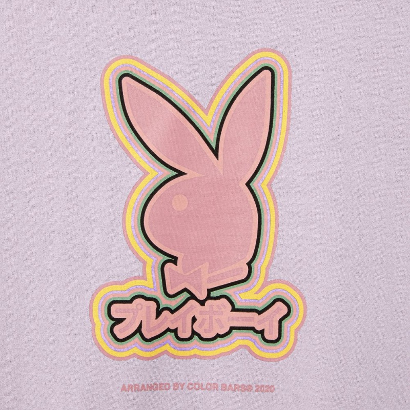 Purple Men's Playboy Tokyo Club Logo Orchid T-shirts | PLBY-593255