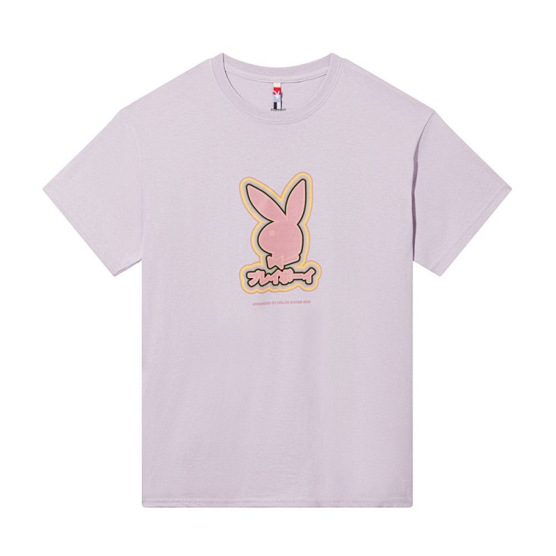 Purple Men\'s Playboy Tokyo Club Logo Orchid T-shirts | PLBY-593255