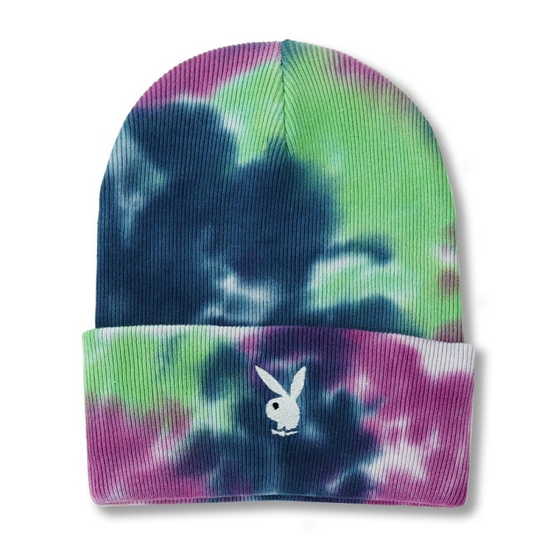 Purple Passion Men\'s Playboy Rabbit Head Knit Beanie Tie Dye Hats | PLBY-592936