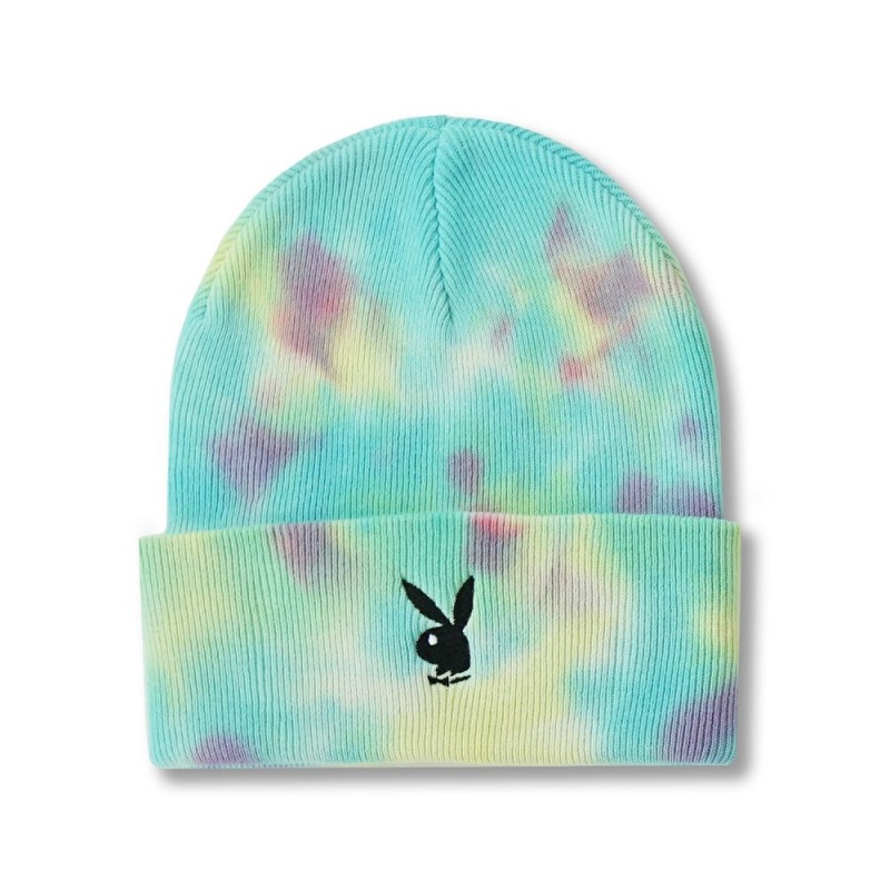 Purple Passion Women's Playboy Rabbit Head Knit Beanie Tie Dye Hats | PLBY-592632