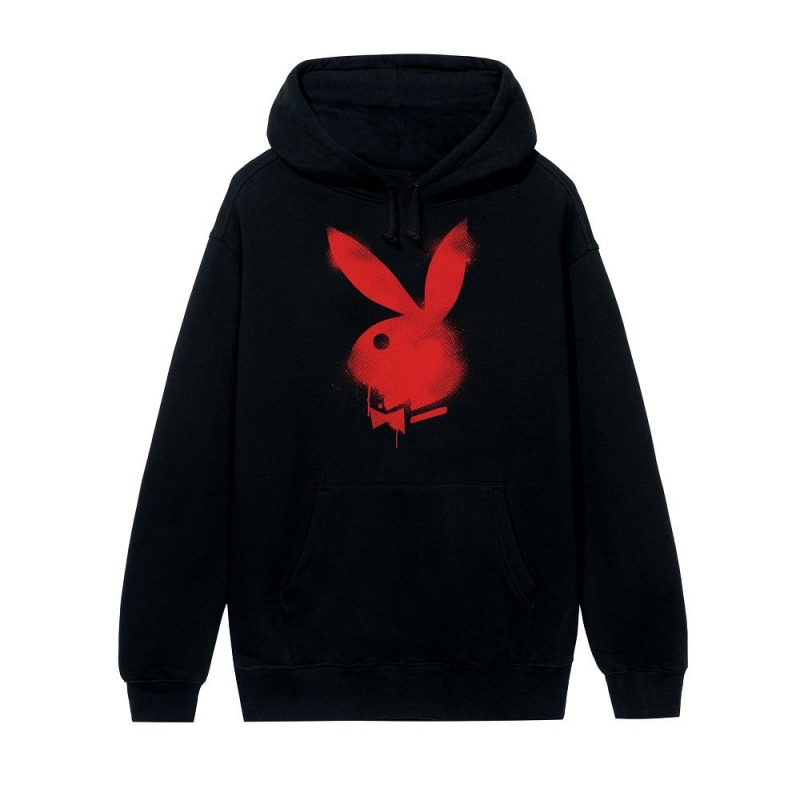 Rainbow Men's Playboy Spray Paint Logo Hoodies | PLBY-593054