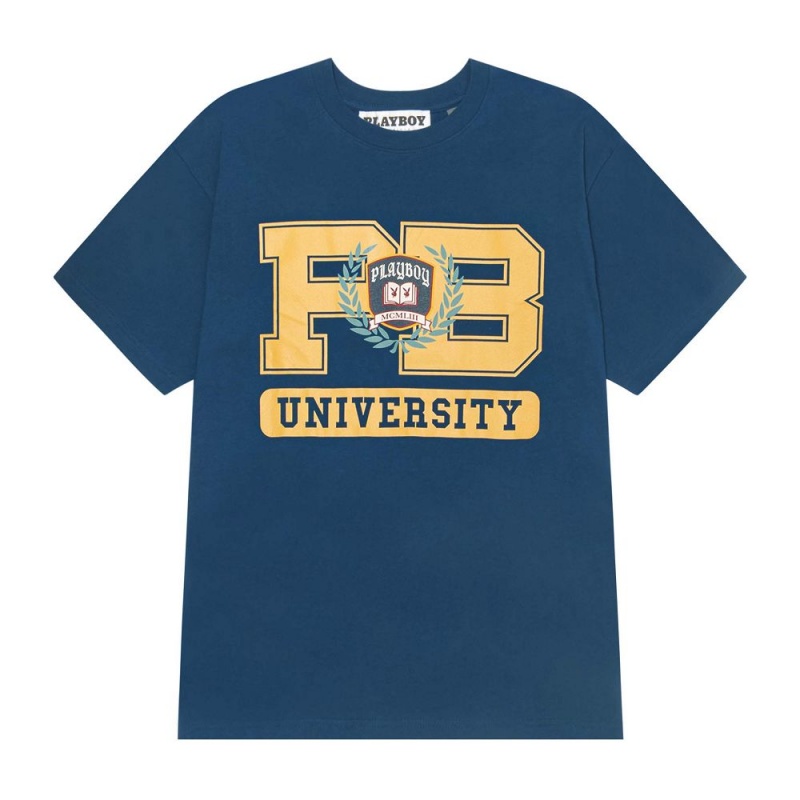 Red Men's Playboy Campus T-shirts | PLBY-593240