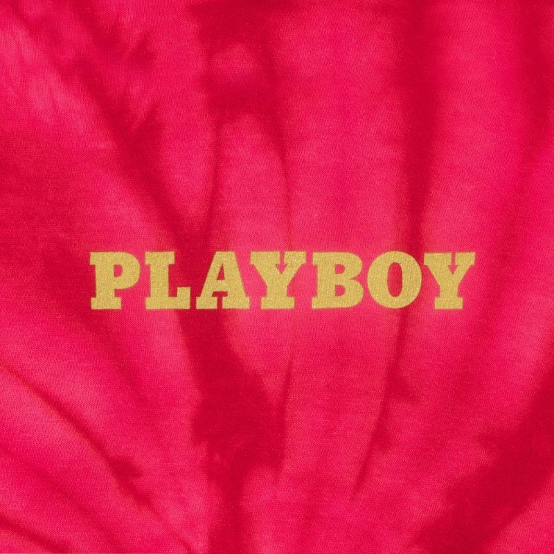 Red Men's Playboy December 1966 Tie Dye Cover Hoodies | PLBY-593079