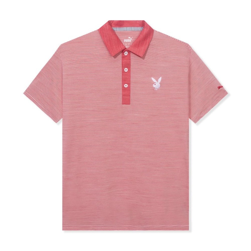 Red Men's Playboy Puma Golf Legend Polo T-shirts | PLBY-593251