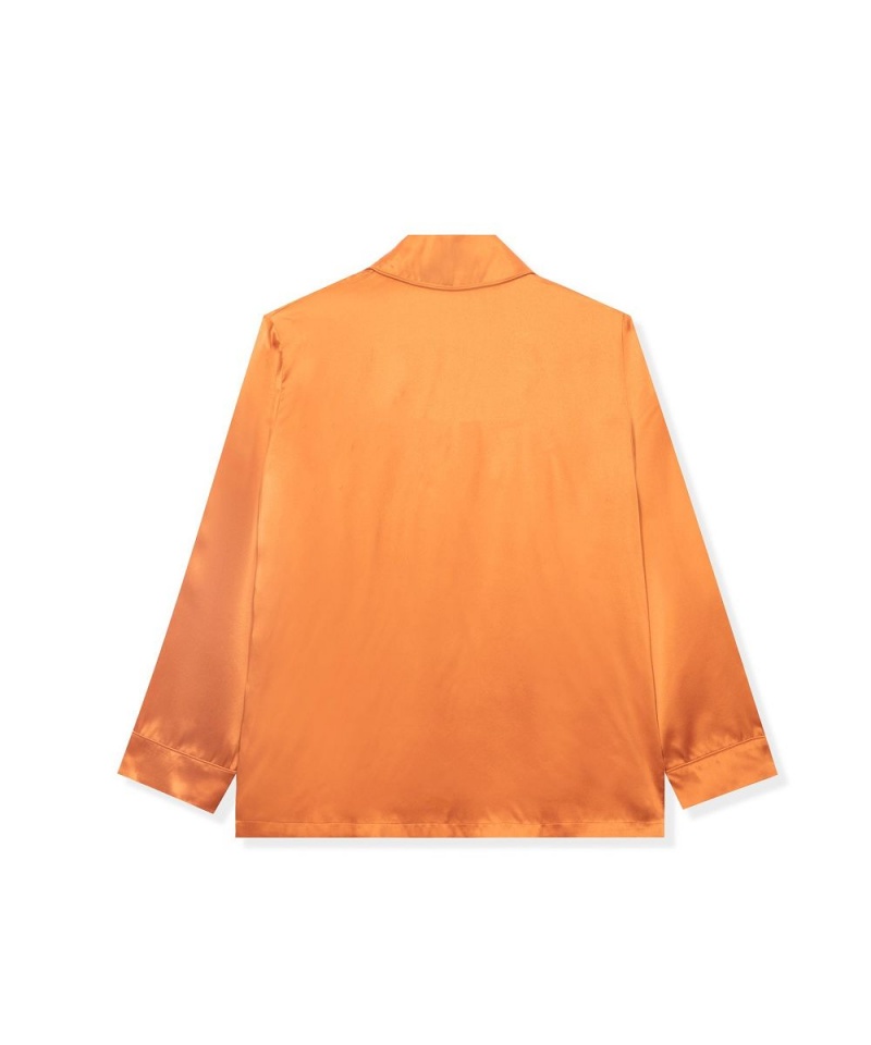 Rust Men's Playboy Silk Button Down Colla T-shirts | PLBY-593282