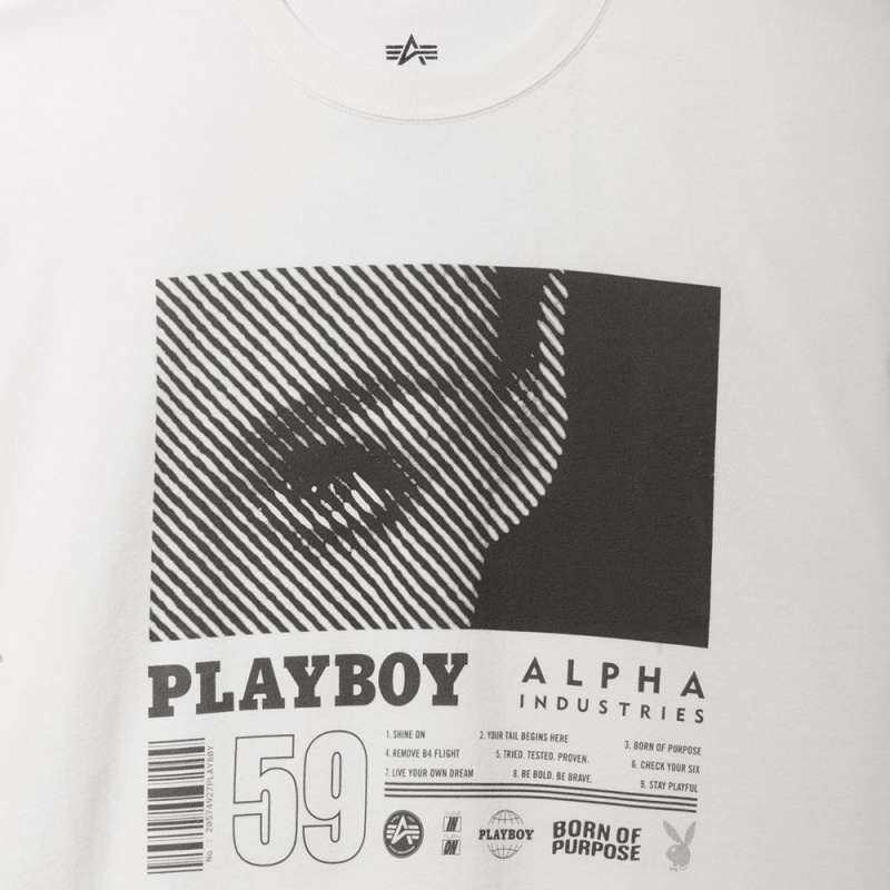 Sage Men's Playboy x Alpha Industries World Tour T-shirts | PLBY-593218