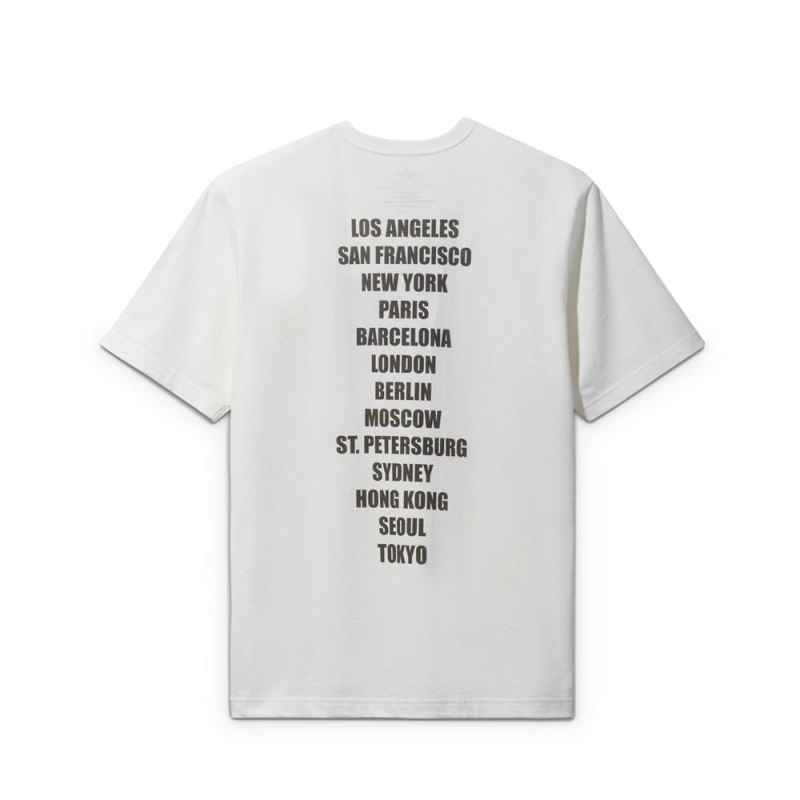Sage Men's Playboy x Alpha Industries World Tour T-shirts | PLBY-593218