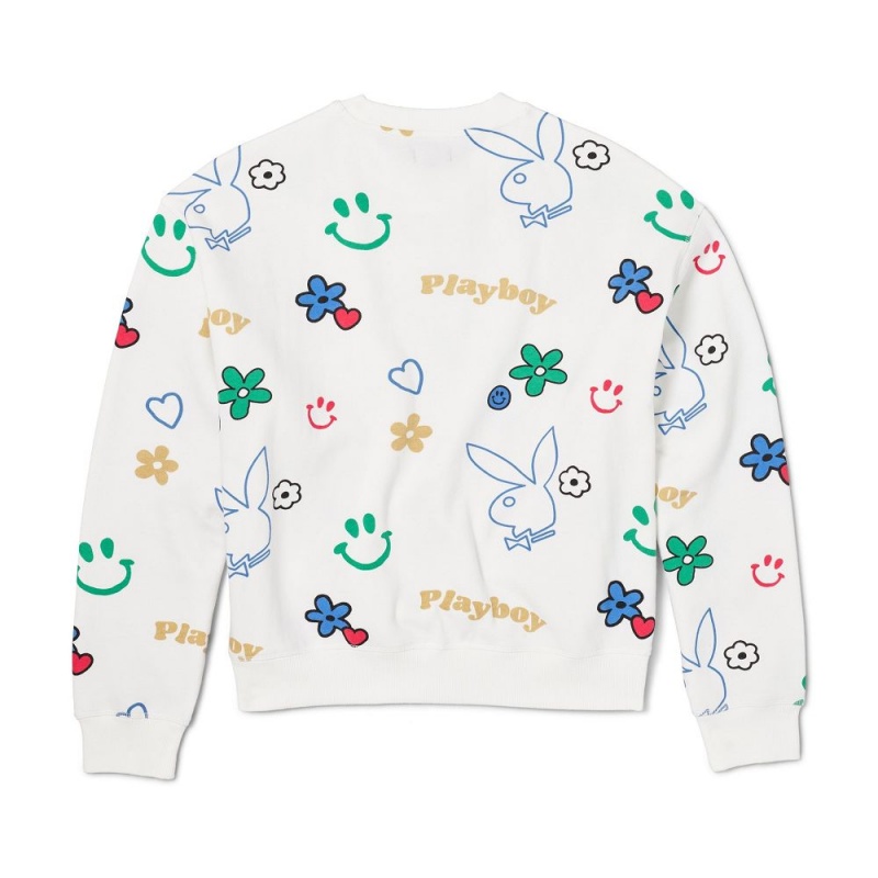 Star White Women's Playboy Camp Classic Jackets | PLBY-592846