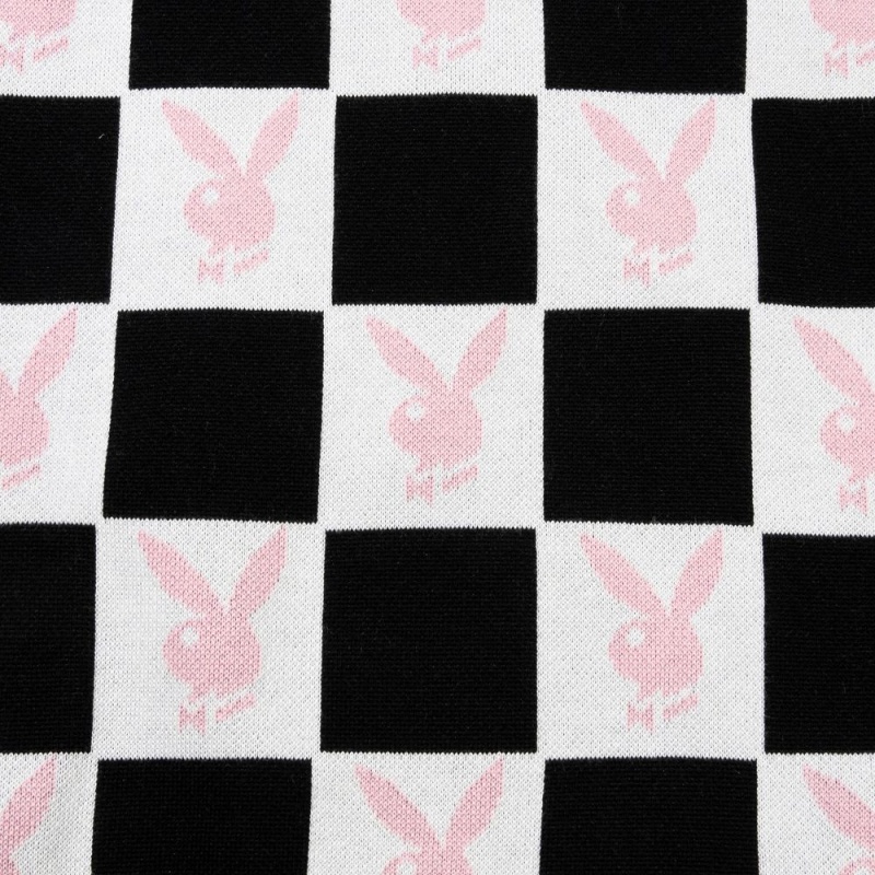 White/Black Women's Playboy Smoke Lounge Madam - 4pcs Set Joggers | PLBY-592770