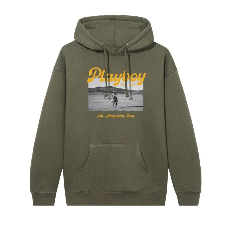 White Men's Playboy Desperado American Icon Hoodies | PLBY-593027