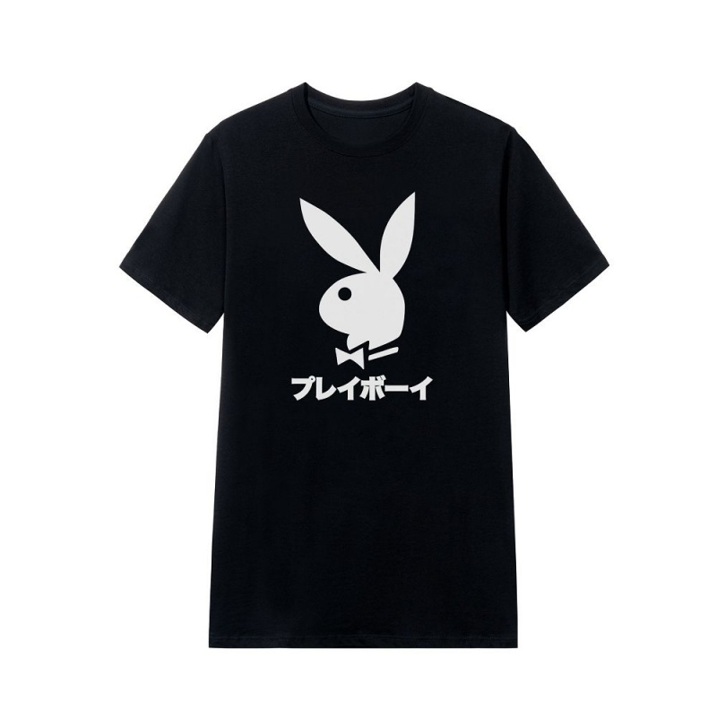 White Men's Playboy Japanese Rabbit Head T-shirts | PLBY-593133