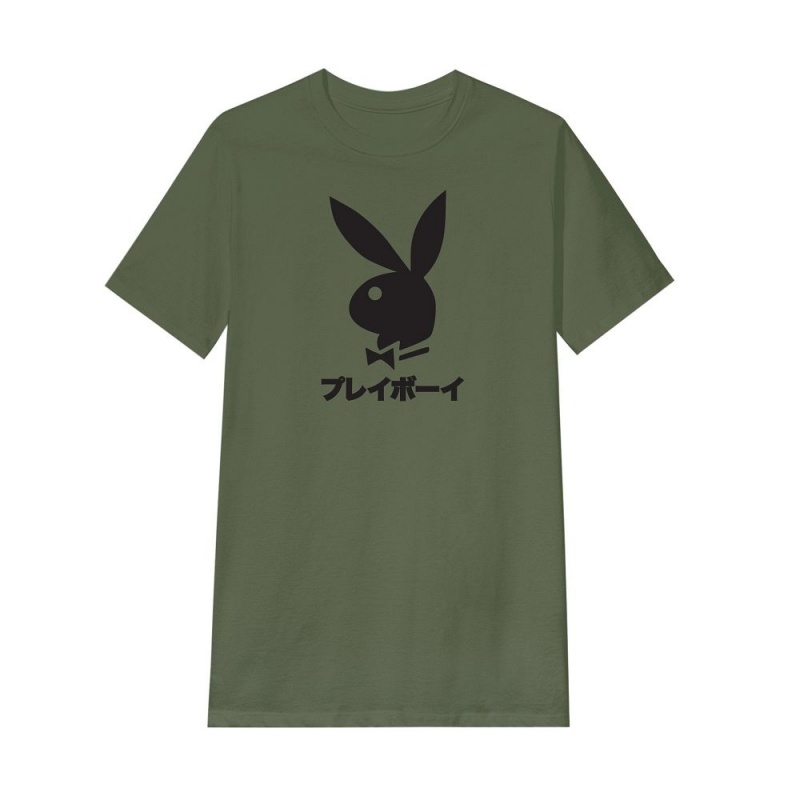White Men's Playboy Japanese Rabbit Head T-shirts | PLBY-593133