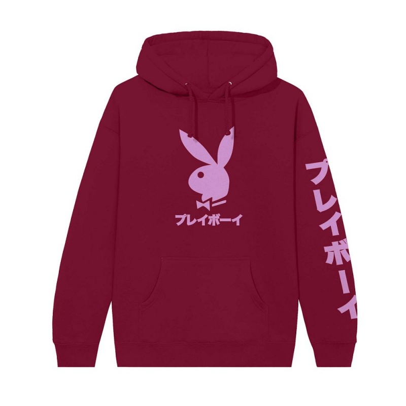 White Men's Playboy Japanese Rabbit Head Hoodies | PLBY-593036