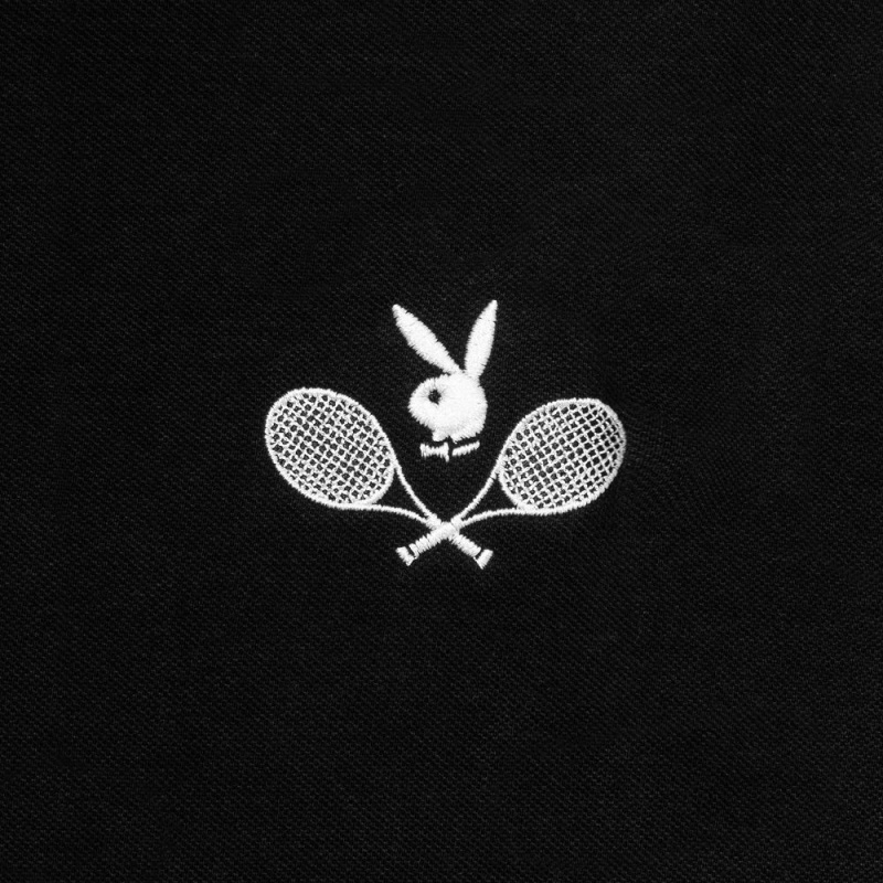 White Men's Playboy Tennis Club Polo T-shirts | PLBY-593239