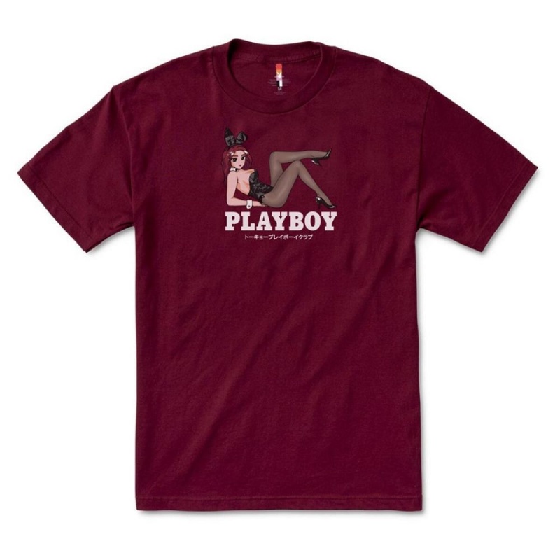 White Men's Playboy Tokyo Club Open Late T-shirts | PLBY-593182