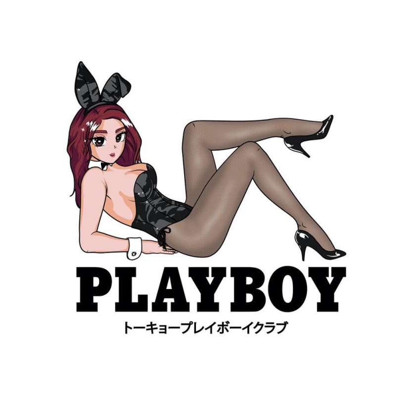 White Men's Playboy Tokyo Club Open Late T-shirts | PLBY-593182