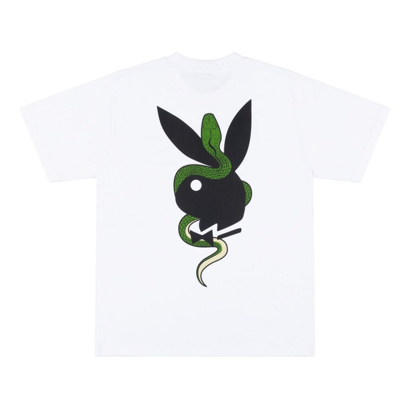 White Men's Playboy x The Great Frog T-shirts | PLBY-593233