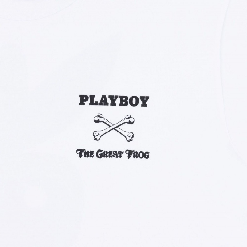 White Men's Playboy x The Great Frog T-shirts | PLBY-593233