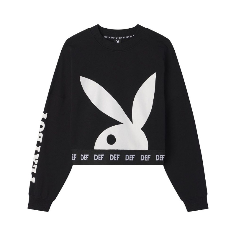 Women\'s Playboy Classic Boyfriend Crewnecks | PLBY-592844