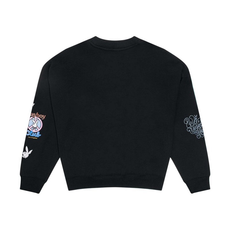 Women's Playboy Masthead Intarsia Knit Crewnecks | PLBY-592834