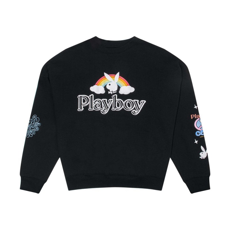 Women\'s Playboy Masthead Intarsia Knit Crewnecks | PLBY-592834