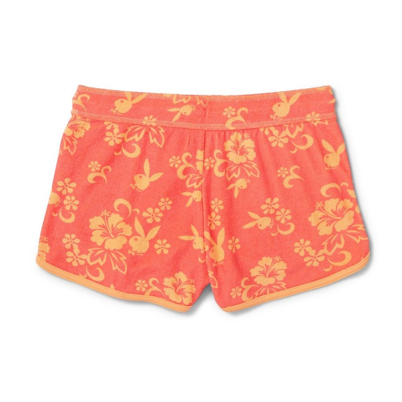 Women's Playboy Velour lette Shorts | PLBY-592743