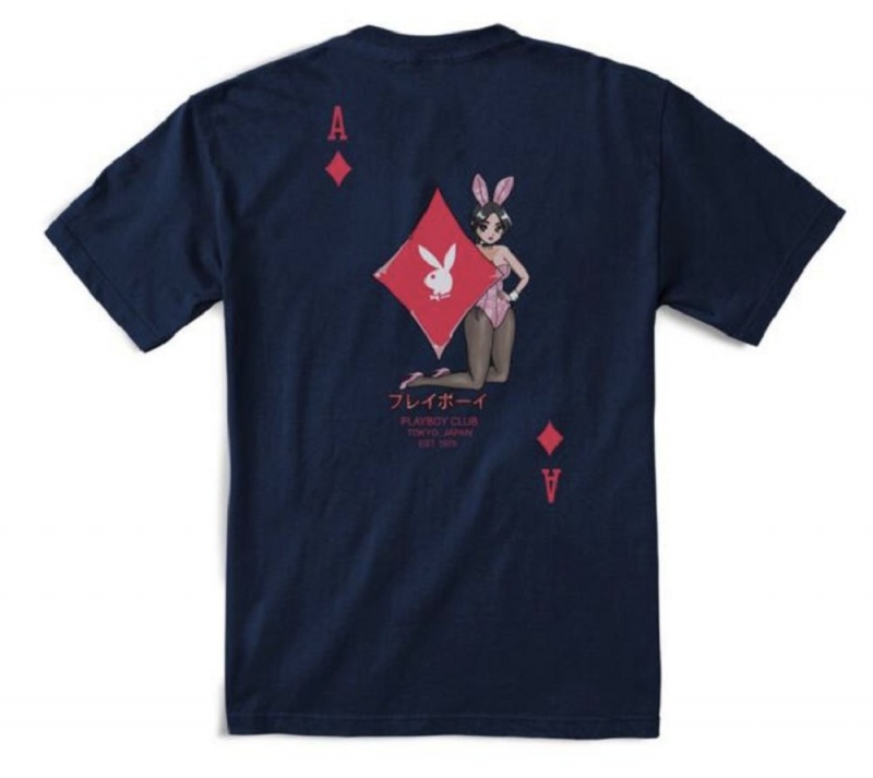 Yam Men's Playboy Ace of Diamonds T-shirts | PLBY-593243
