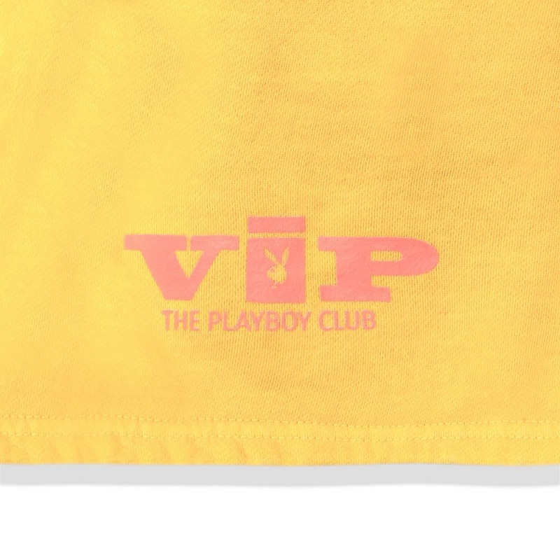 Yellow Women's Playboy The Cozy Sleep Onesie Shorts | PLBY-592764